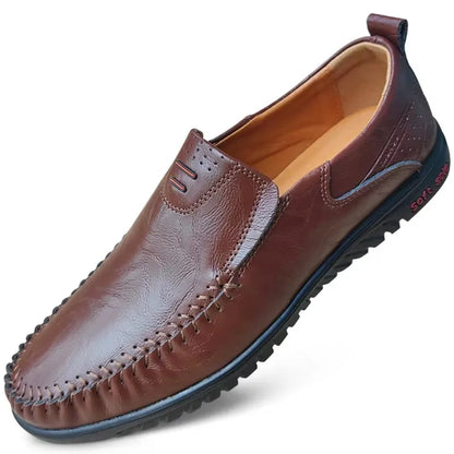 Men's Loafers Genuine Leather Flat Breathable Casual Shoes Handmade Slip on Driving Shoes Fashion Business Shoes