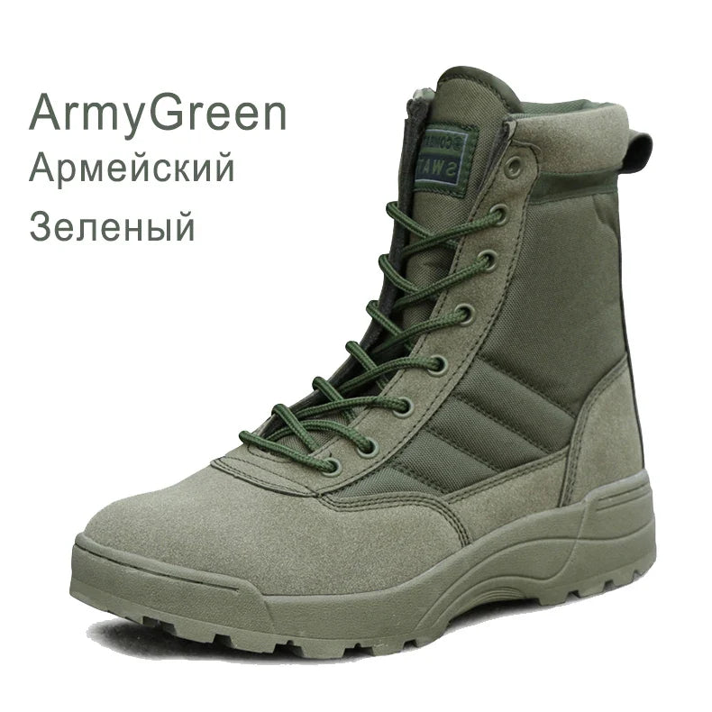 Men's Boots 2026 New Tactical Boots Special Force Desert Combat Boots Men Work Shoes Outdoor Hiking Ankle Boots