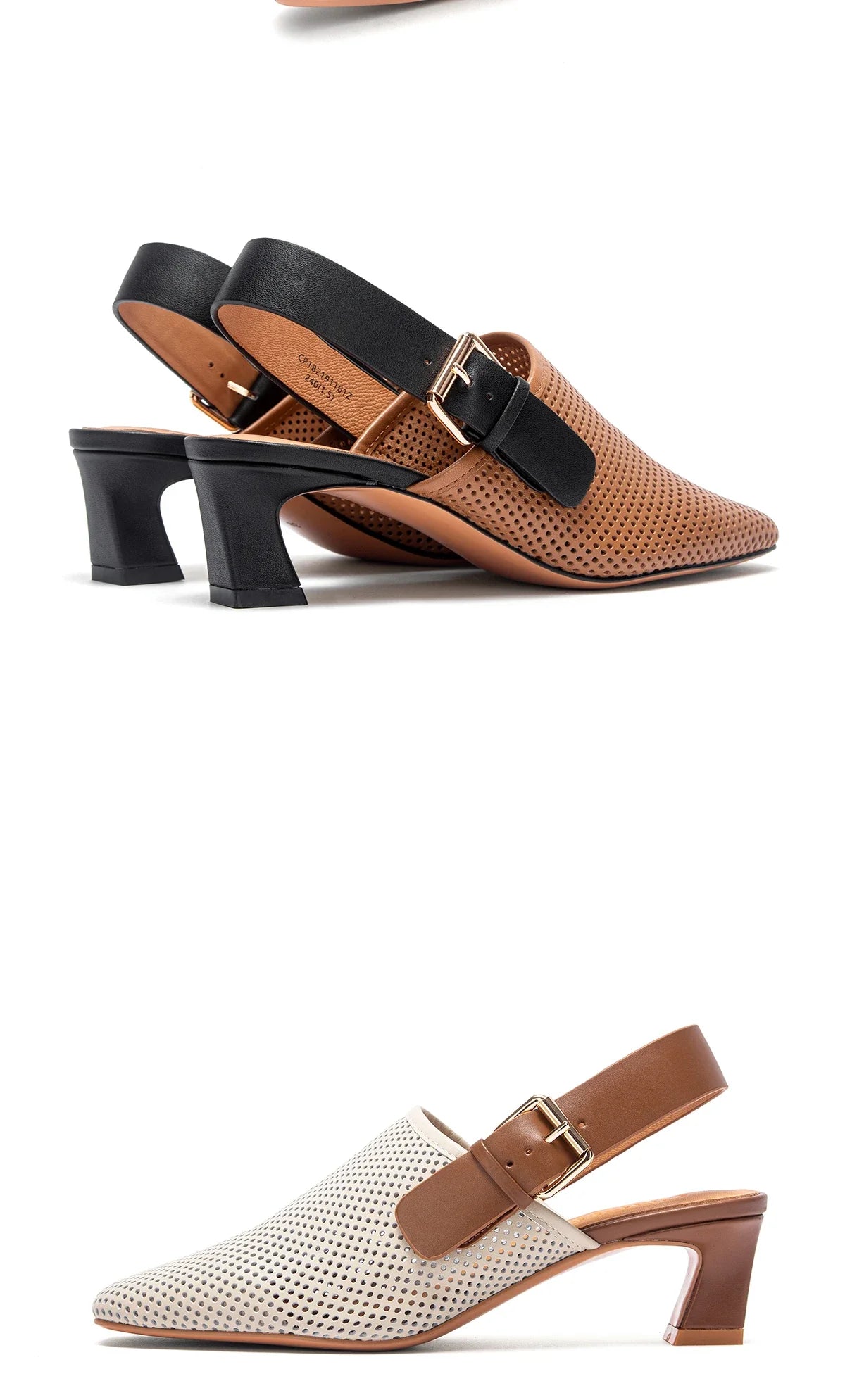 Women's shoes Luxury brand summer sandals leather medium high heel hollow breathable temperament girls shoes 35-40 yards