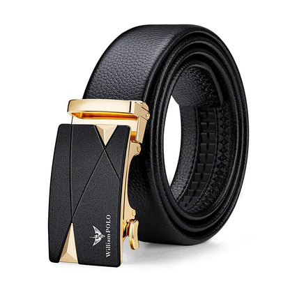 Men's cowhide casual pants belt, automatic buckle business belt, fashionable formal versatile belt