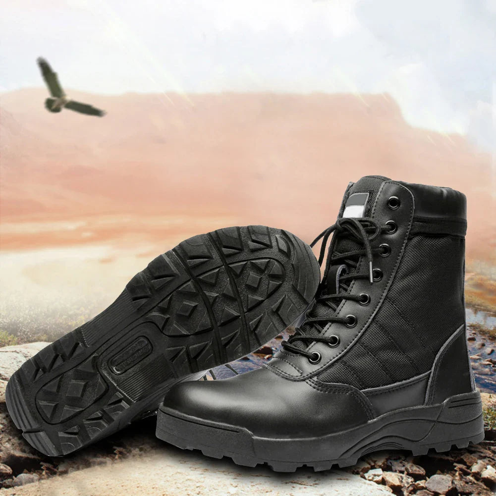Desert Combat Boots Lace Up Outdoor Hiking Boots Breathable Hunting Training Boots Lightweight Non-Slip for Men