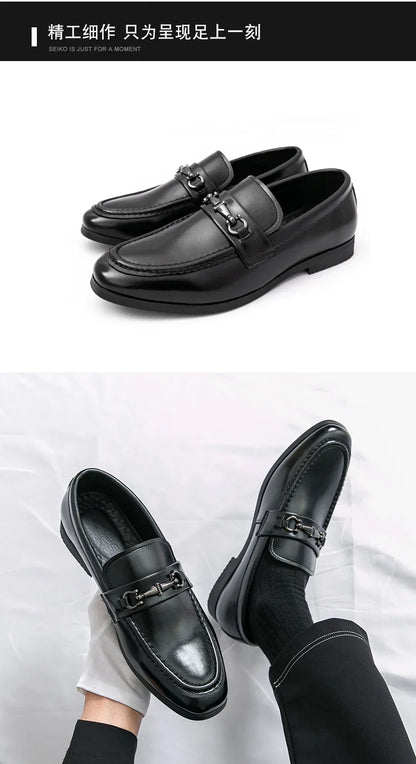 Classic Formal Leather Shoes Men Retro Party Social Office Leather Shoes Man Trend Men's Dress Shoes Casual Business Loafers Man