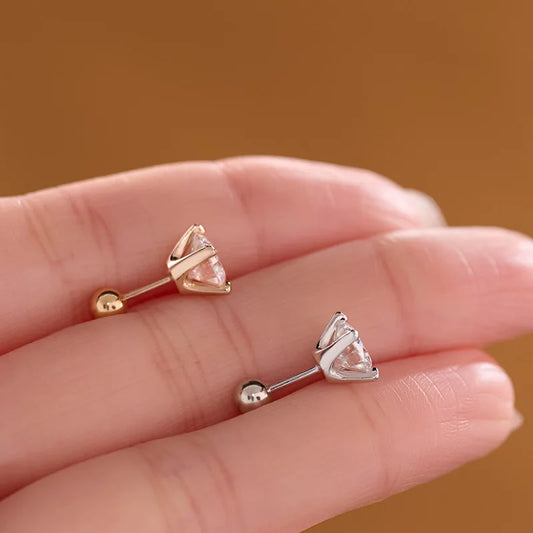 4 Prong GRA Certified 0.3-2CT D Color Moissanite Earrings for Women Men 925 Silver Plated 18K Gold Party Ear Studs Gift