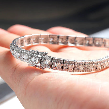 Full Moissanite Tennis Bracelet For Women S925 Sterling Silver Pear Pass Diamond Test Sparkling Luxury Fine Jewelry Gift