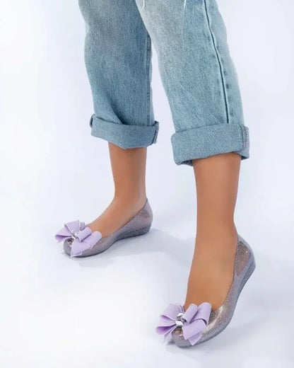 Brazilian Melissa Children's Shoes 2024 New Style Jelly Shoes For Medium To Large Children BowWomen's Princess Single Shoes Spri