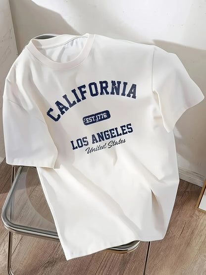 California Los Angeles Women's Tee - Retro US City Graphic, Casual Preppy Top