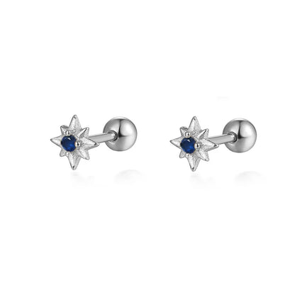 925 Sterling Silver Fashion Love Butterfly Romantic Star Crown Screw Stud Earrings for Women Ear Bone Piercing Jewelry