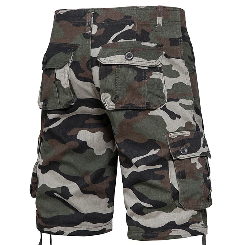 Mens Camo Shorts Men Camouflage Overalls Loose Casual Outdoor Sports Half Pants Side Pocket Cotton Comfortable Shorts