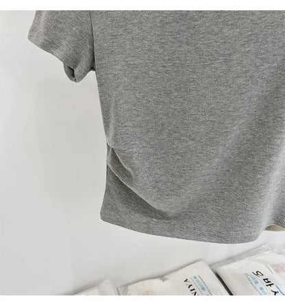 Womens Long Sleeve Off Shoulder T Shirts 2026 Tight Knit Sexy Slim Fitted Casual Women's Basic Tops Cropped T-Shirt