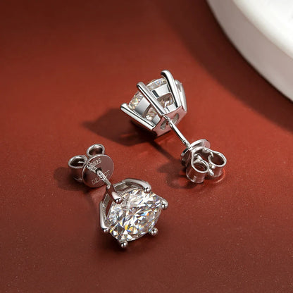 Moissanite Stud Earrings D Color 0.5-2 Carat 925 Sterling Silver Gold Plated Moissanite Earrings For Women Wedding Party