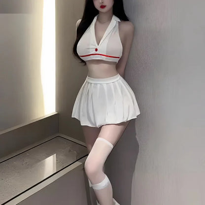 Sexy See Through Girls A-Line High Waist Pleated Skirt Mini Short Black Long White Wrap Hips Pencil Skirts for Woman