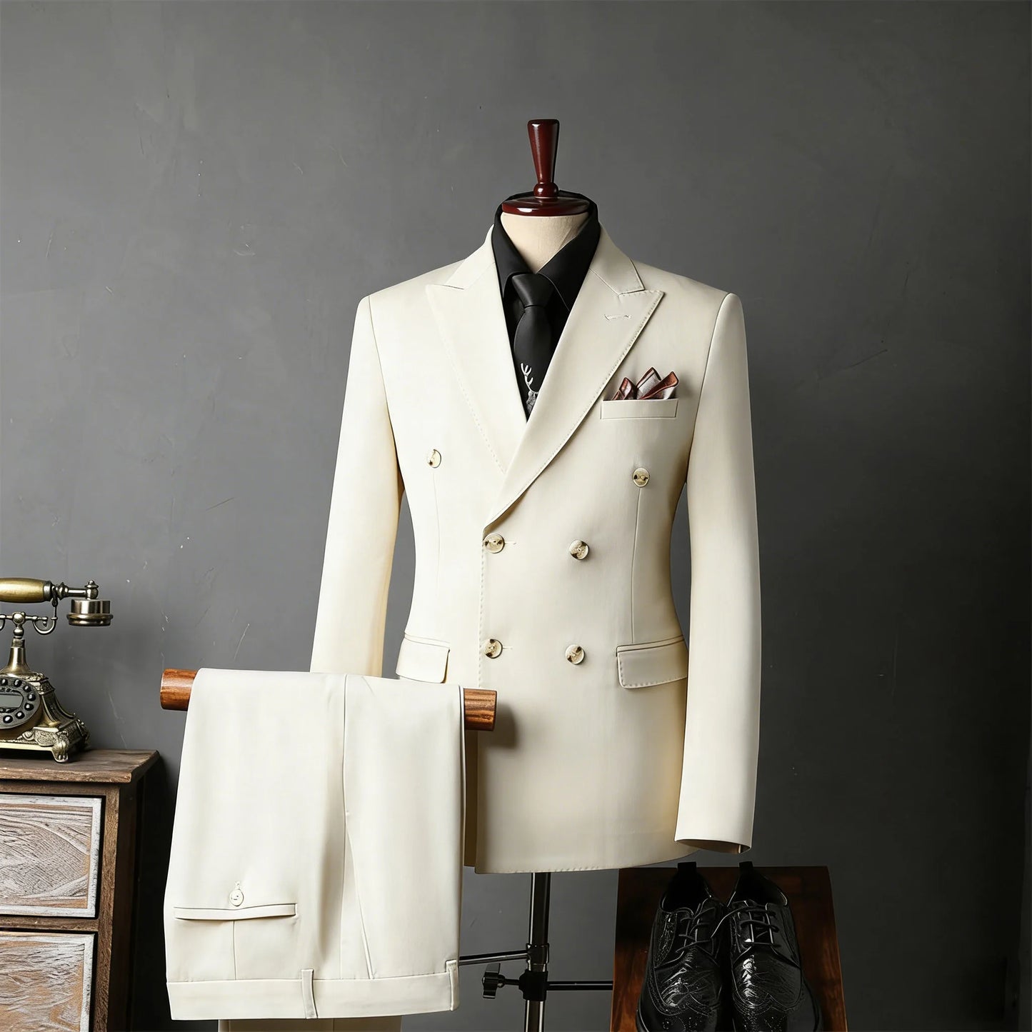 New Classic Business Men's 2-Piece Suit Jacket Pants Slim Fit Groom Formal Event Men Clothing Temperament Wedding Dating Office