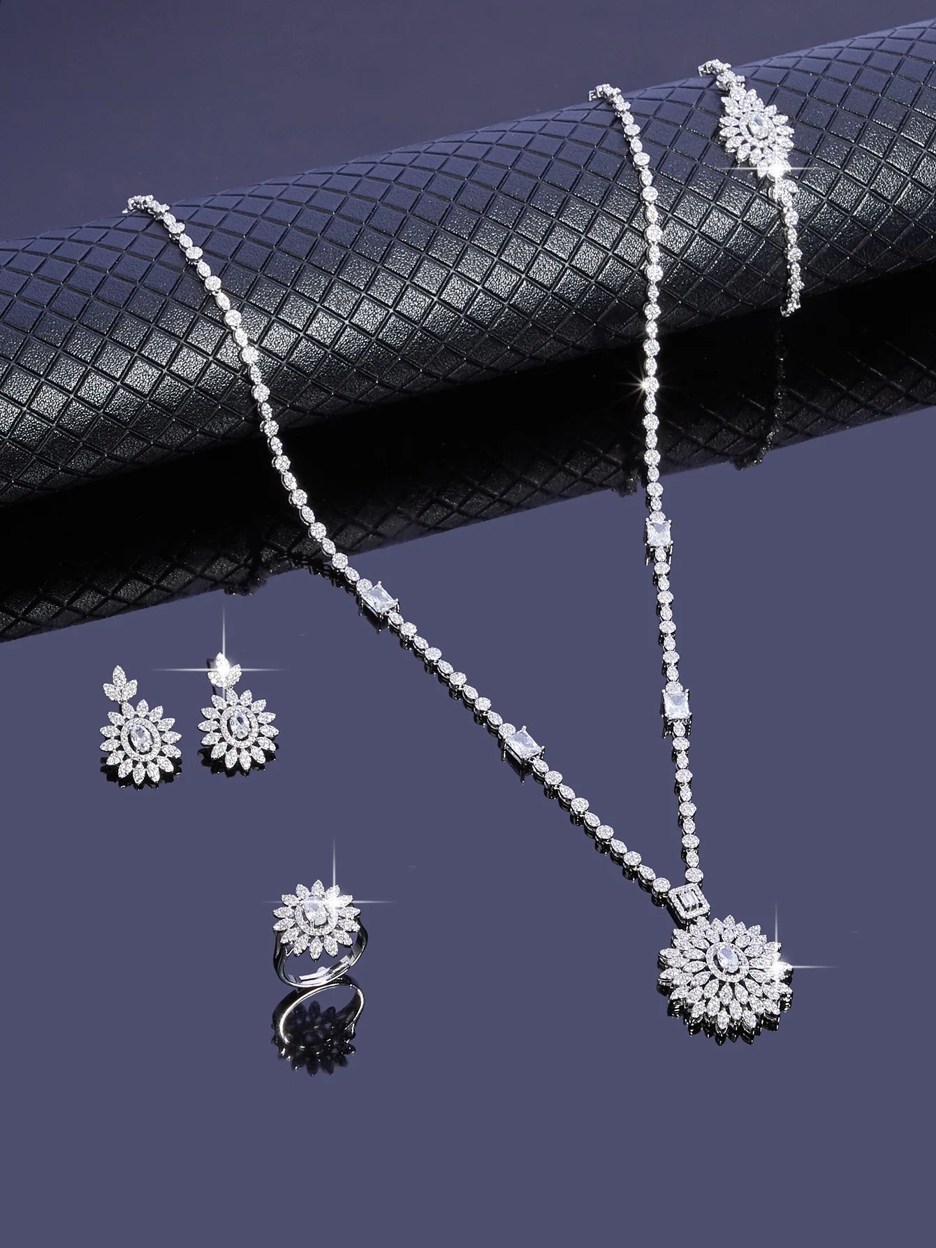 Sweater Long Necklace Earring Jewelry Sets For Women Wedding Party Zircon CZ African Dubai Bridal Jewelry 2024