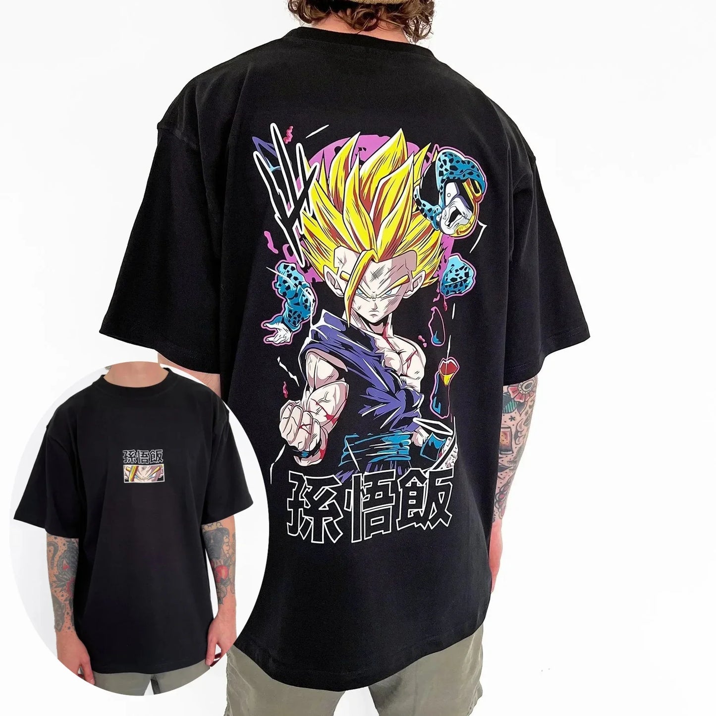 Animation Summer T-Shirt New Men's Harajuku Loose Casual Harajuku Plus Size Parent-Child Short Sleeve Top