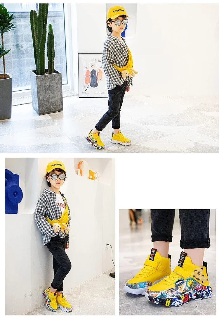 Spring Fall Kids Shoes Boys Girls Child Sneakers High Quality Casual Sports Tennis Flats Winter Outdoor Running