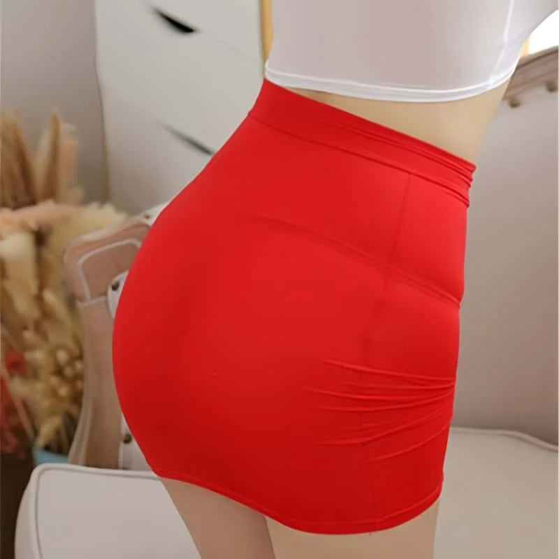 NEW Fashion Sexy See Through Slim Wrap Hips Black Mini Skirts for Women Christmas Bodycon Red Pencil Short Skirt Party Club Wear