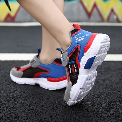 Kids Fashion Mesh Running Shoes Youngsters Teens Casual Walking Students Sneakers Breathable Soft Children Outdoor Sports Tennis