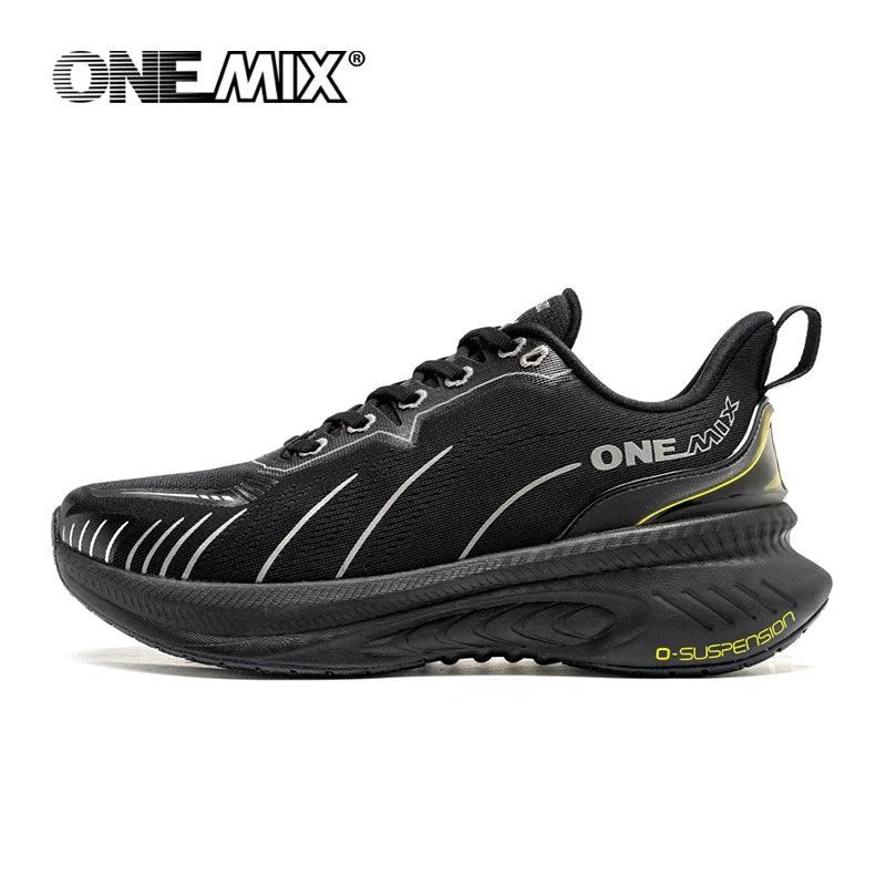ONEMIX Tênis de corrida masculino com novo amortecimento, adequado para corredores pesados, com cadarço, para esportes, feminino, antiderrapante, atlético, masculino, para uso ao ar livre