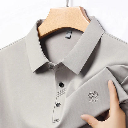 Luxury Brand Men's Polo Shirt Lapel T-Shirt Summer New Cool Letter Embroid Short Sleeve High End Casual Office Business Menswear