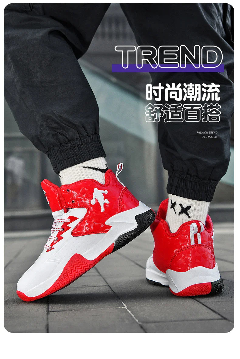 Children Basketball Shoes For Boys Girls Trainers High Top Sneakers Kids Training Shoes Outdoor Non-slip Children's Sports Shoes