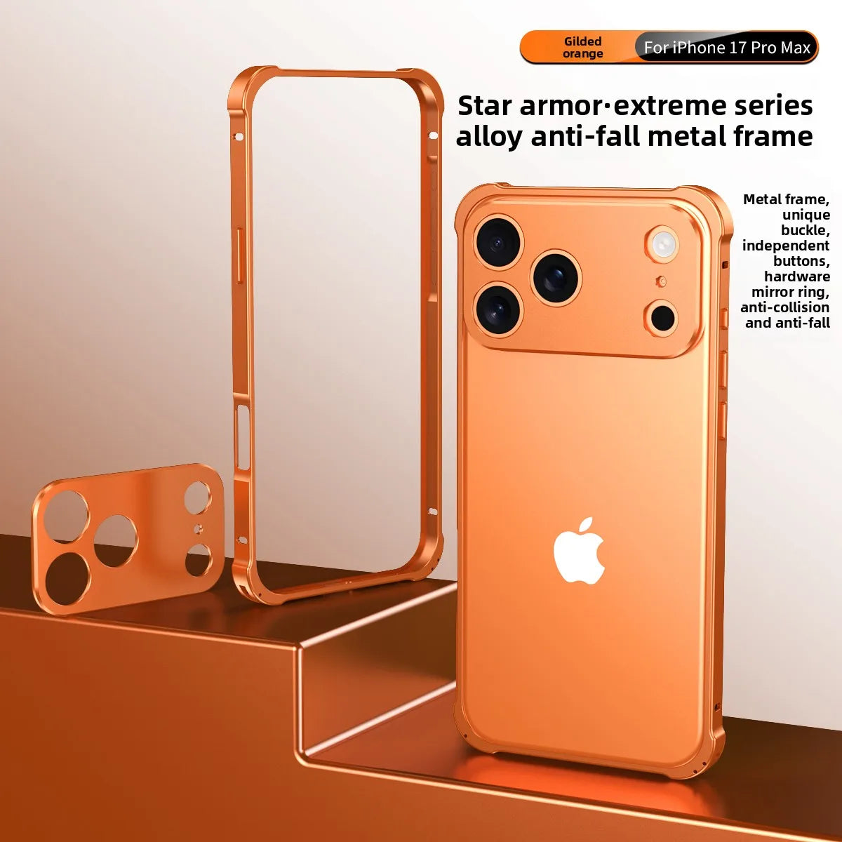 Original Colour Aluminium Frame Metal Bumper Hard Case For IPhone 17Air 17 Pro Max High Quality Alloy Lens Protector Phone Cover