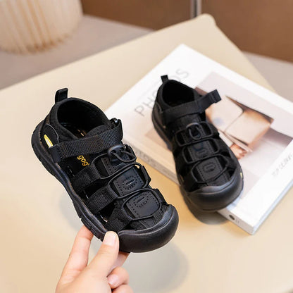 Boys Girls Casual Toes Capped Shoes Soft Sole Kids Sport Sandals Non-slip Children Summer Beach Shoes Classic Pull Rope 2025 New