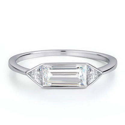 18k Plated 1.2CTTW All Moissanite Rings for Wormen Men 3 Gems Girls Couple Rings Lab Diamond Solid Silver S925 Jewelry