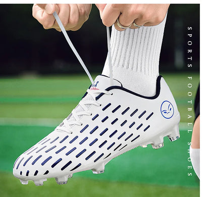 New Children Football Soccer Boots Soccer Shoes Kids Boy Girl Sneakers New Leather High Top Soccer Cleats Training Men