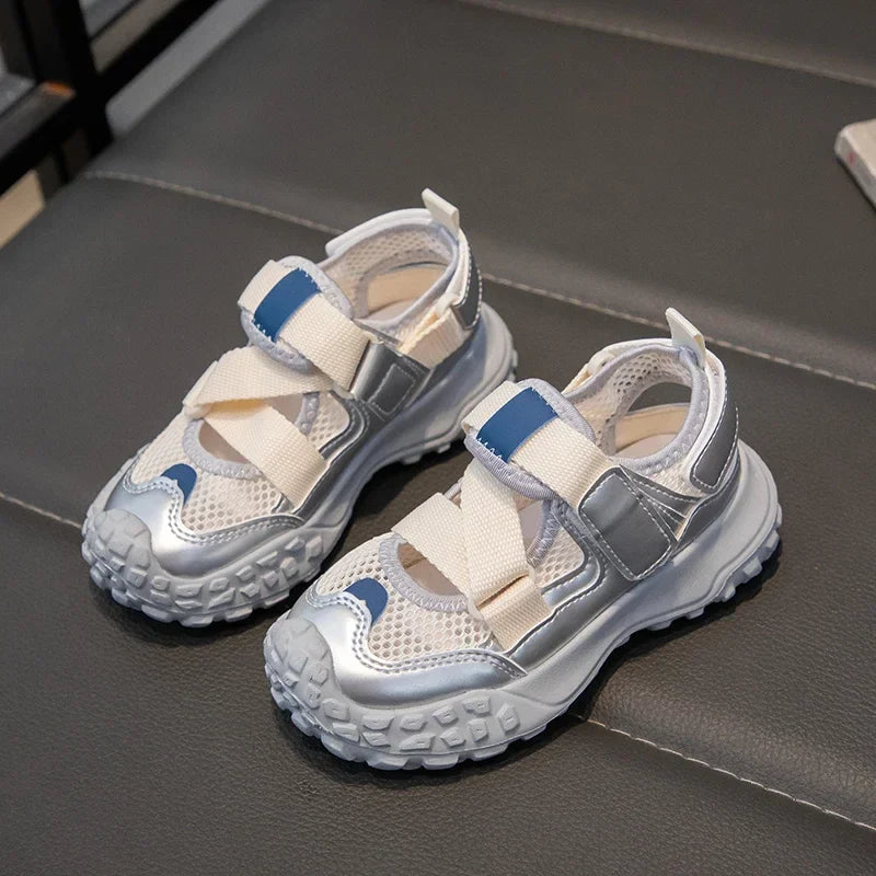 Children Sports Sandals 2024 Summer New Girls Mesh Running Shoes Kids Fashion Versatile Princess Sports Shoes Wear-resistant