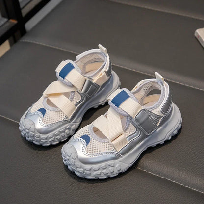 Children Sports Sandals 2024 Summer New Girls Mesh Running Shoes Kids Fashion Versatile Princess Sports Shoes Wear-resistant