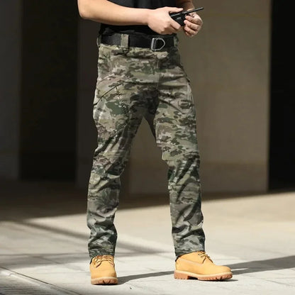 Mens Waterproof Cargo Pants Elastic Multiple Pocket Military Male Trousers Outdoor Joggers Pant Plus Size Tactical Pants Men
