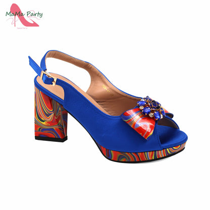 Red Color Italian Design Shoes Matching Bag Set Super High Heels Pumps for Garden Party
