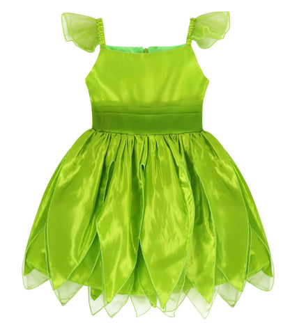 Girls Cosplay Green Fairy Tinker bell Dress Kids Princess Flower Fairy Wings Costume Party Tinkerbell Tinker Bell Dresses