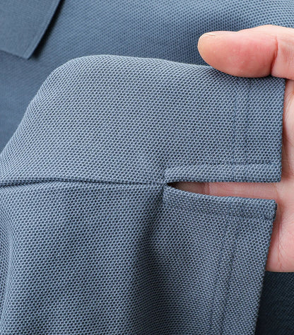 Brand 100%pure cotton short sleeve polo shirt men's new fashion letter embossed business casual solid color summer lapel T-shirt