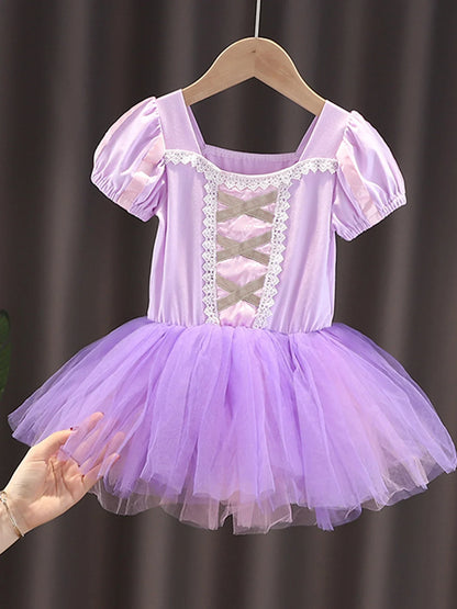 Princess Ballet Tutu Dress with Cape for Toddler Little Girls Ballerina Dance Costume Outfit Dancewear, Blue/Purple/Yellow