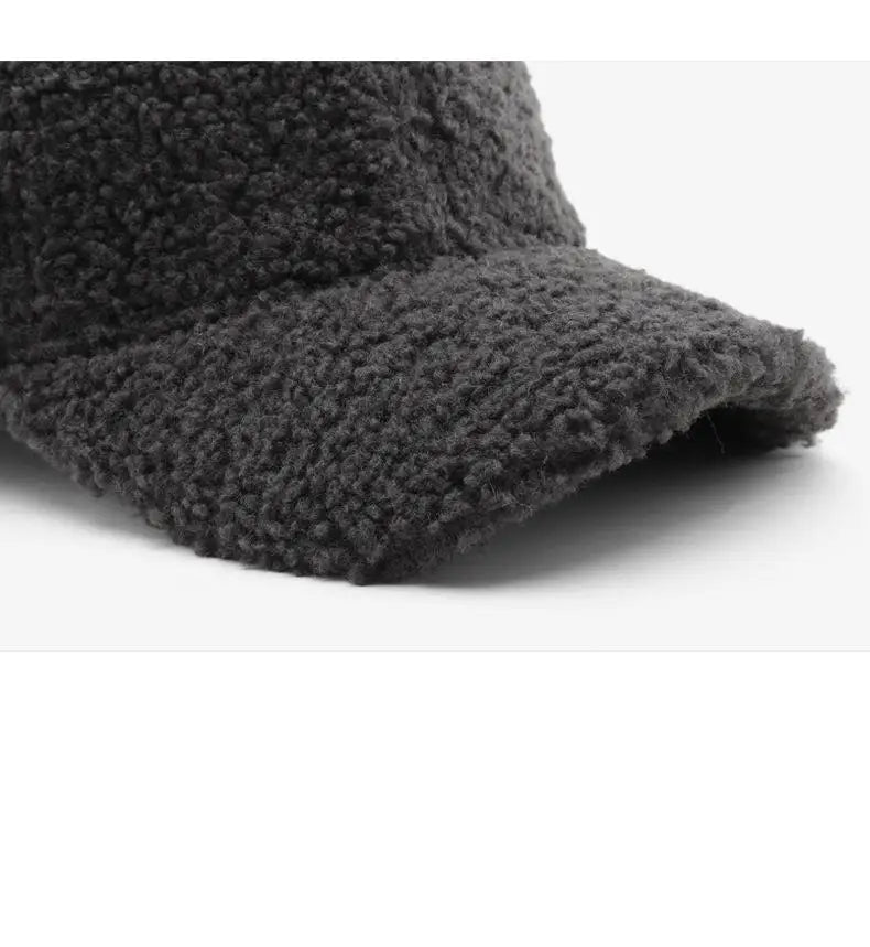 Winter Hats For Women Faux Fur Baseball Cap Female Outdoor Sunshade Keep Warm Solid Color Gorras Casquette Cap Men Casual New