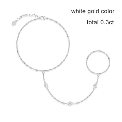 3mm D Color Moissanite Bracelets for Women 14-21cm Adjustable Chain GRA Certified s925 Sterling Silver Bubble Bracelet