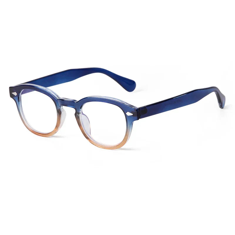 Fashion Transparent Blue Round Sunglasses Women Men 2024 Retro Rivet Tortoise Small Square Sun Glasses UV400 Lunettes De Soleil