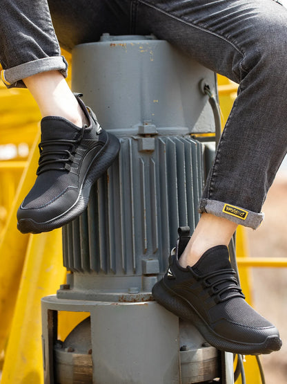 Men Safety Shoes For Work Safety Boots Protect Breathable Anti-smash Steel Toe Sport Work Sneakers Construction Security Boots