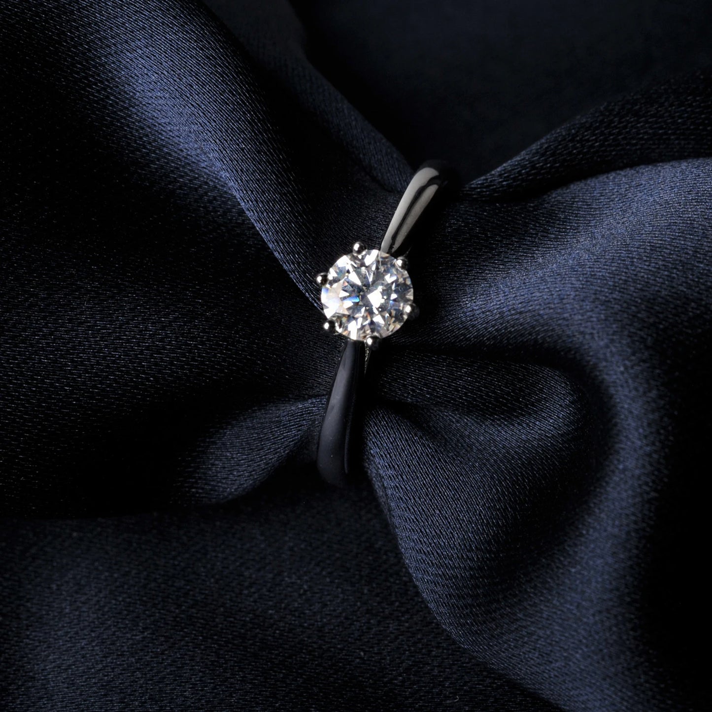 Moissanite D Color 0.5ct 1ct 2ct Round Cut S925 Sterling Silver Solitaire Wedding Engagement Ring for Women