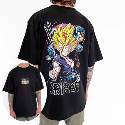Animation Summer T-Shirt New Men's Harajuku Loose Casual Harajuku Plus Size Parent-Child Short Sleeve Top