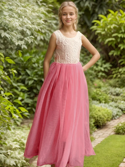 Vestido de Festa de Princesa Plus Size com Renda para Dama de Honra Bebê Crianças Vestidos de Aniversário de Casamento de Verão Roupas Infantis 2 4 6 8 10 12 14