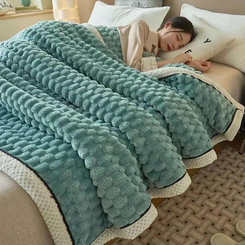 Turtle Velvet Autumn Winter Warm Sleeping Blanket Soft Comfortable Flannel Fleece Blankets for Bed Cozy Fluffy Warmth Blanket