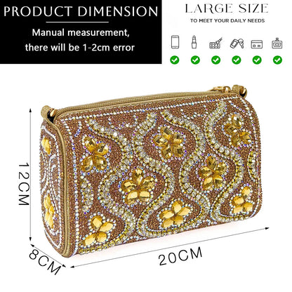 Elegant Rhinestone Pointed-Toe Pumps With Matching Bag Set Large Capacity Bag for Women's Party High Heels