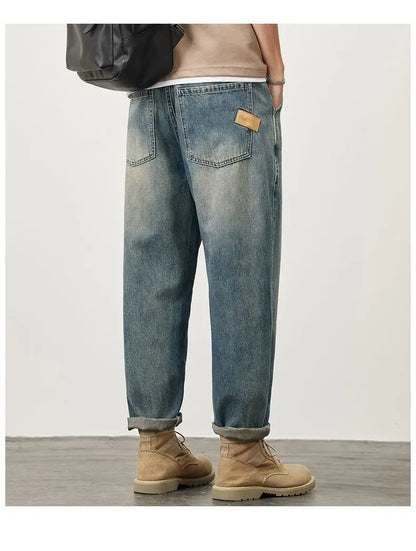 Summer Micro-cone Straight Jeans for Men Loose Comfortable and Versatile Casual Teenager Trendy Retro Trousers jeans for man