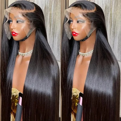 13x6 Hd Lace Frontal Wig Straight Human Hair Wigs Natural Color 200 Density 30 Inch Pre plucked 13x4 Transparent Lace Front Wigs