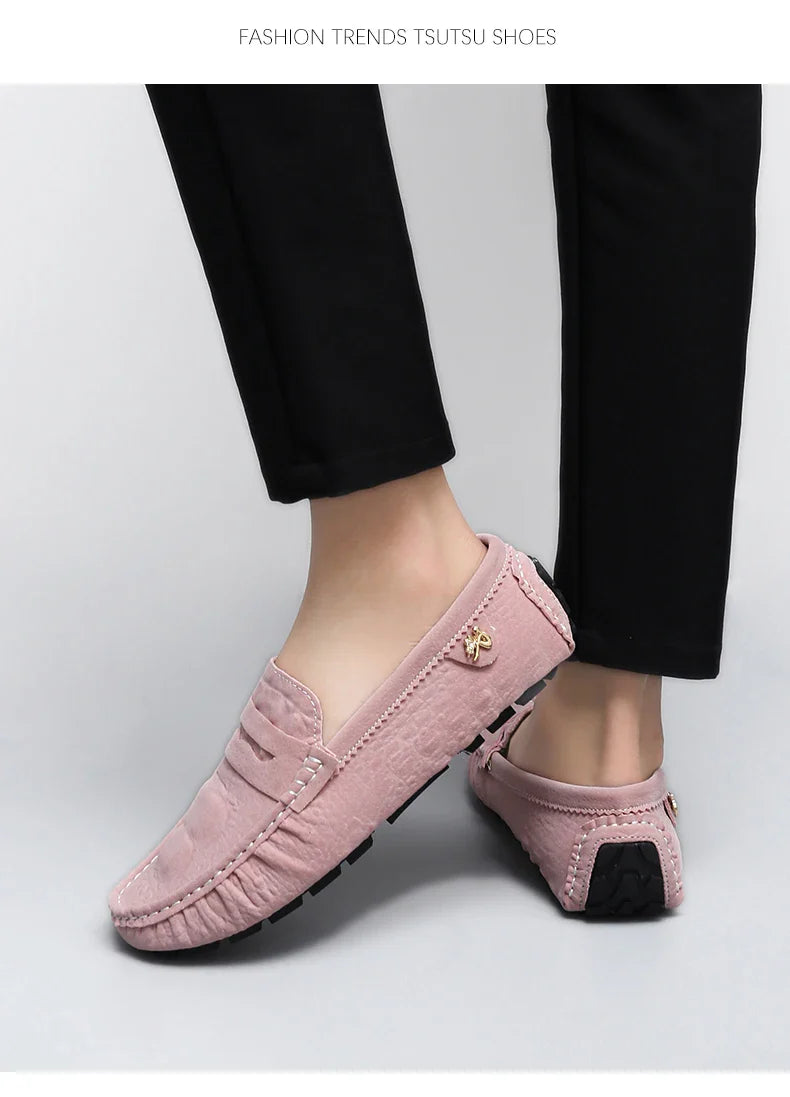 2025 Novos Sapatos Gorro Feitos à Mão Masculinos de Luxo Leve Estampa Crocodilo Tendência Mais Fácil de Combinar Slip-On Loafers Preguiçosos Sapatos da Moda para Dirigir Masculinos e Femininos