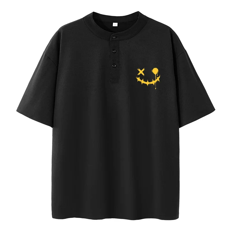 Henley Shirt Men Plus Size T-shirt 6XL 7XL 110-175kg Henley Neck Short Sleeve Polo Shirt Loose Oversized Big Size Men Clothing