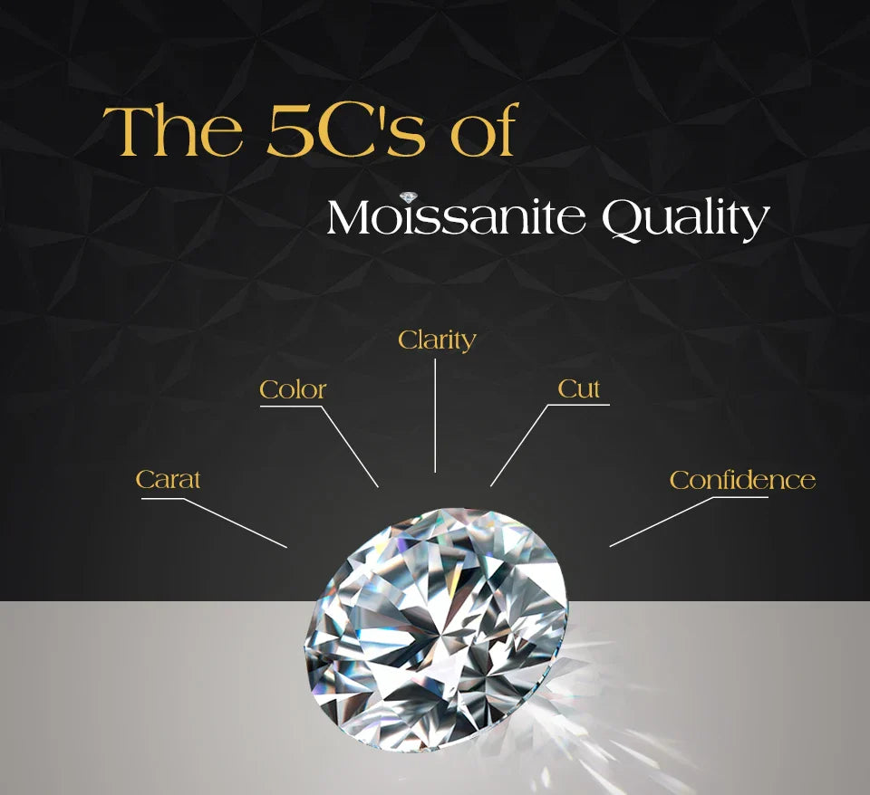 2 Carat 8.0mm D Color Moissanite Stud Earrings For Women Top Quality 100% 925 Sterling Silver Sparkling Wedding Jewelry
