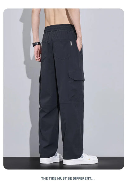 Brand Clothing Spring Summer Men's Cargo Pants Loose Straight Parachute Pants Sport Casual Long Trousers Male